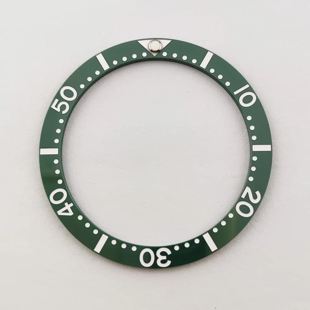Green Luminous Ceramic Watch Bezel Insert - 33.7mm