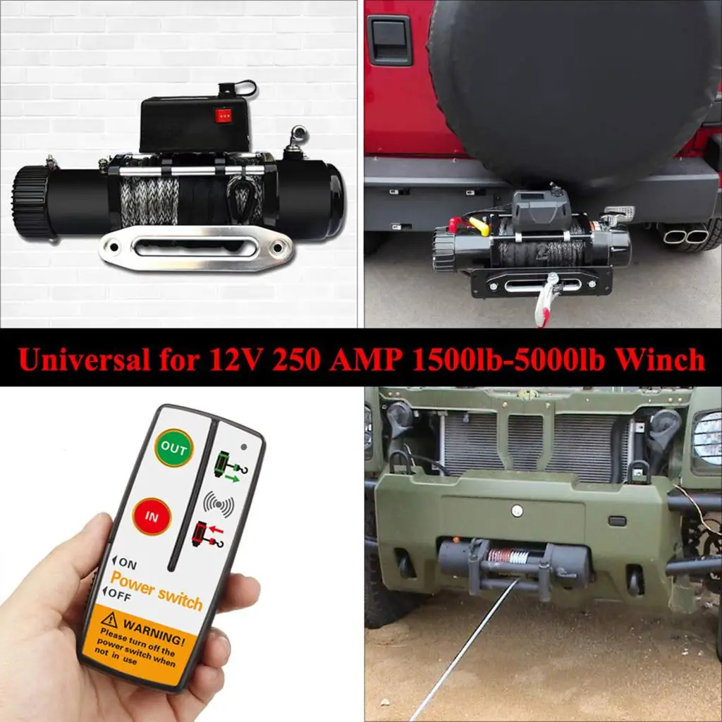 12V 50ft Car Smart Winch Wireless Remote Control Switch Set Universal Indicator Light For UTV ATV SUV Jeep Truck Trailer 2019
