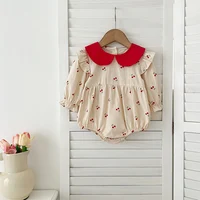 Autumn Spring New Baby Girls Dress ​Long Sleeve Princess Dress Embroider Floral Cotton Baby Romper Family Matching Sister Outfit 2
