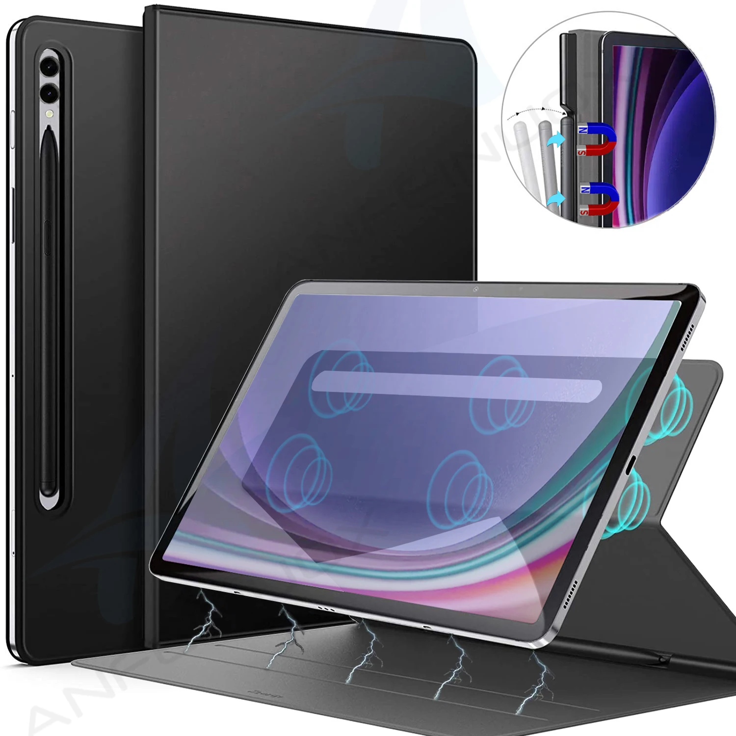 Case-For-Samsung-Galaxy-Tab-S9-Plus-Magnetic-Stand-Cover-With-Pencil ...