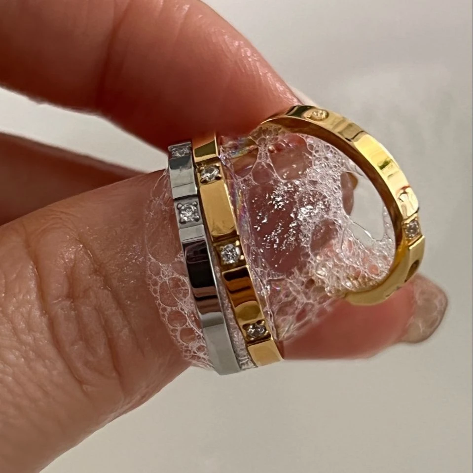 Waterproof Stone Inlaid Finger Joint Ring For Women Exquisite Engraving