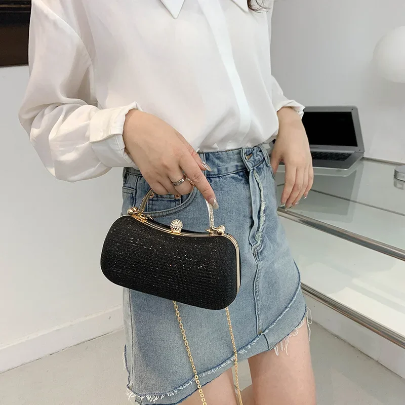 Women Handbag Fashion Gold Diamond Evening Bags Luxury Handbag Elegent Chain Women Shoulder Crossbody Bag Wedding Party Clutch Bags Pouch