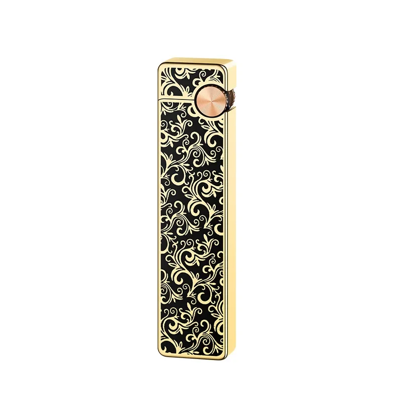 Retro Metal Printed Butane Lighter, Side Grinding Wheel Open Flame Gas Lighter, Compact Portable Lighter for Lighting Cigarettes