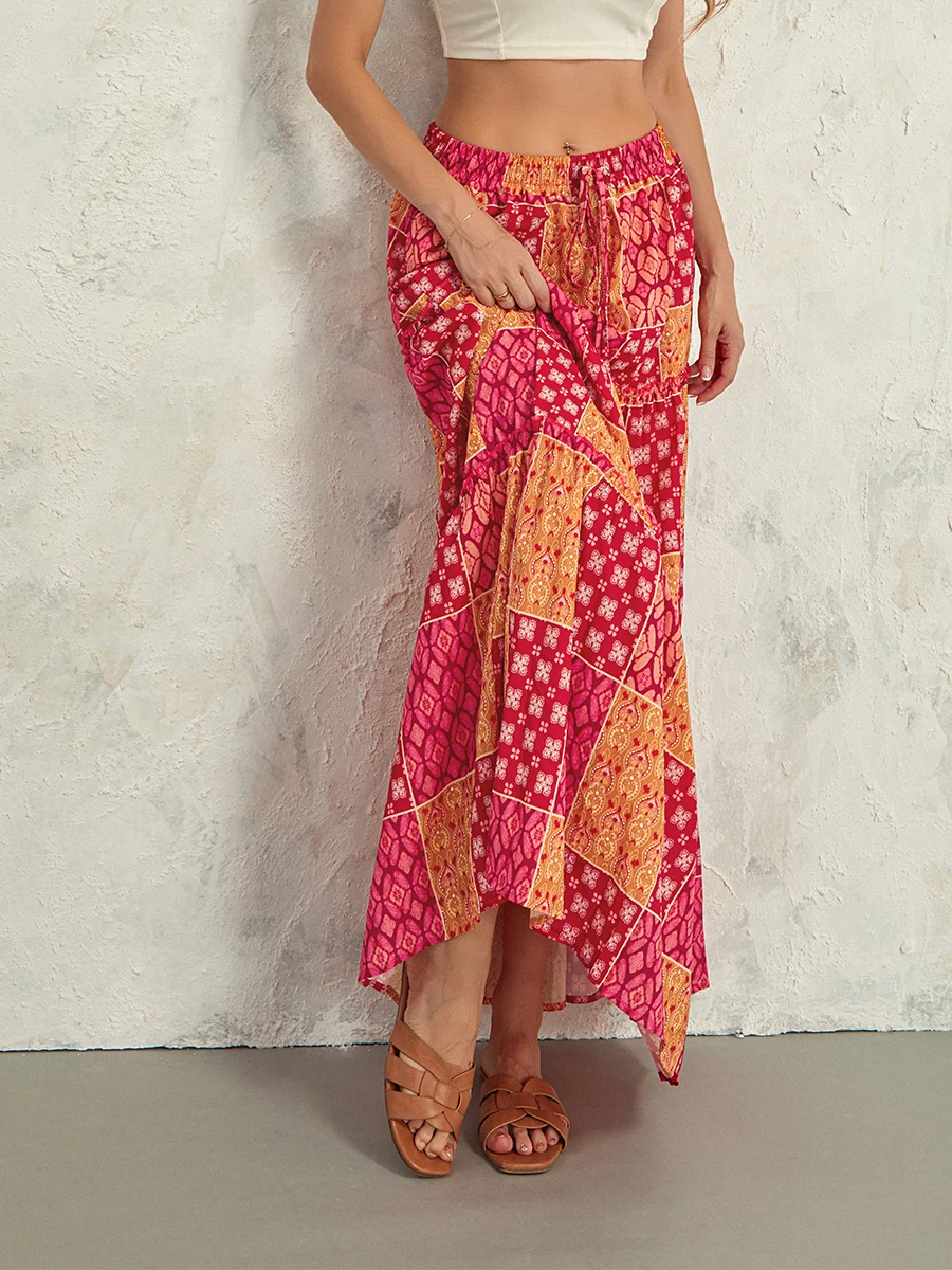 

Женская плиссированная юбка трапециевидной формы с цветочным принтом