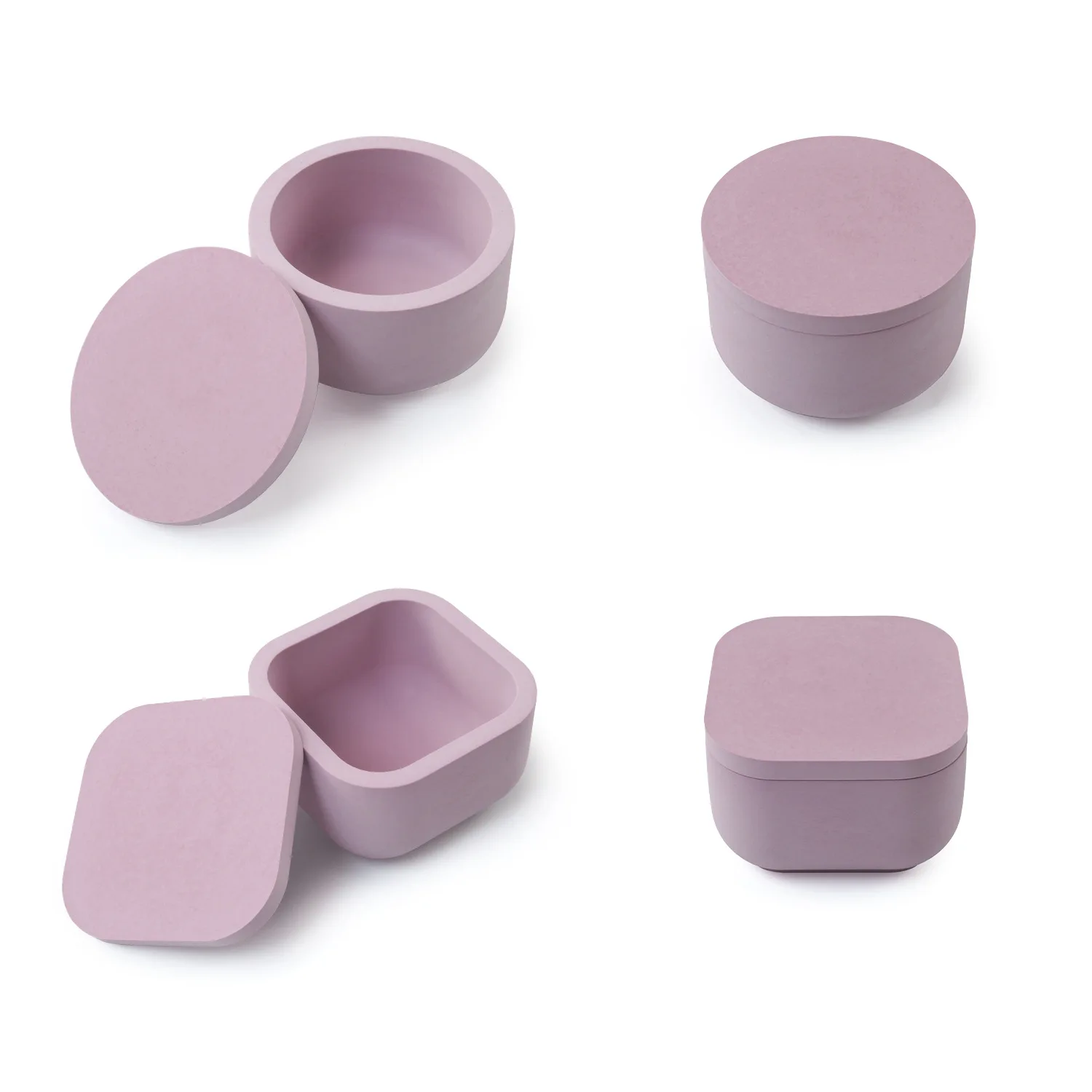 Description Picture 3 of itemRound Candle Jar Silicone Mold DIY Square with Lid Craft Ornaments Making Plaster Concrete Epoxy Resin Storage Box Casting Molds