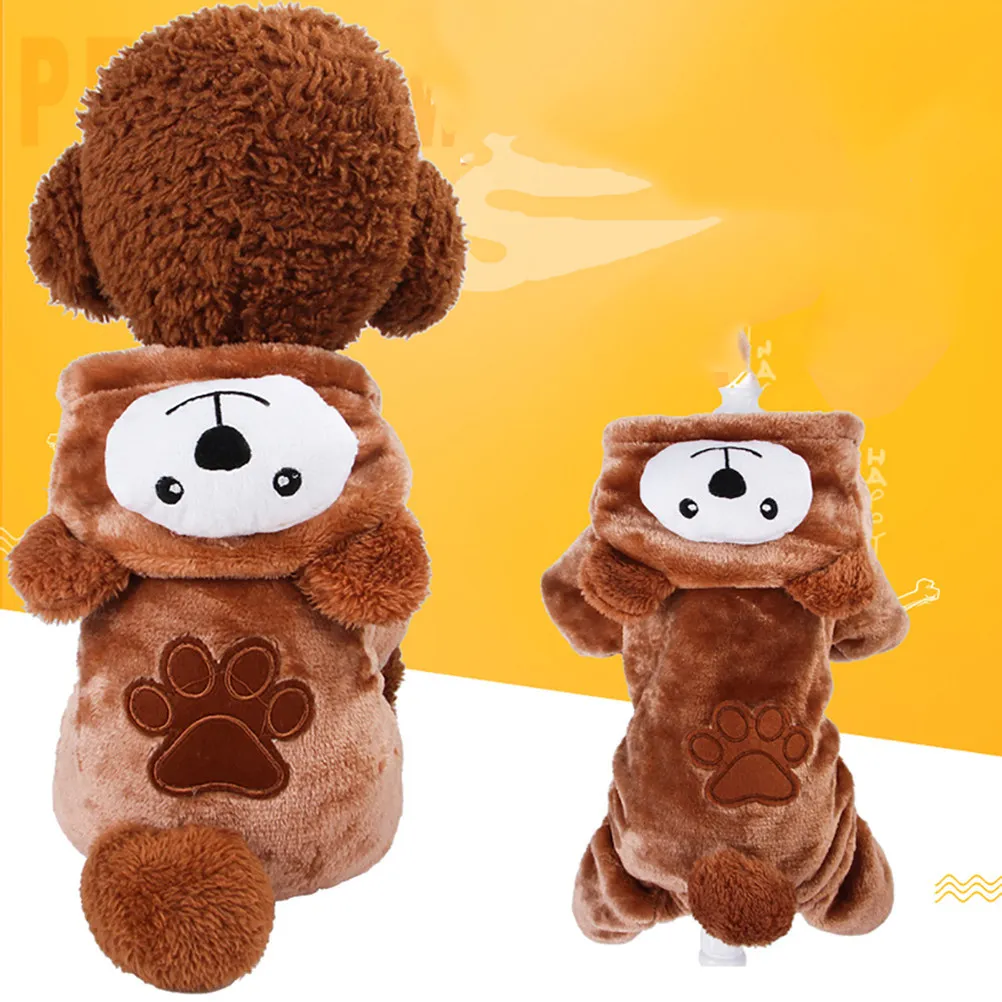 개 겨울옷 곰 디자인 폴라 플리스 코트 사이즈 의상 야외 활동 파티 사진 촬영을 위한 따뜻한 옷