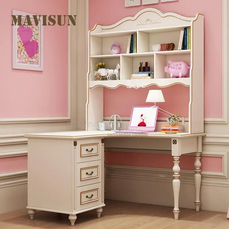 Writing Desk And Bookshelf Combination Simple Nordic Multifunctional Computer Desk For Students Indoor Household Furniture