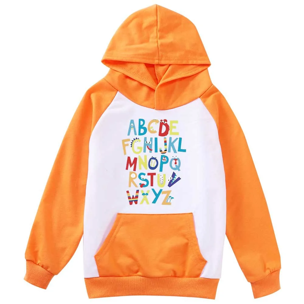 

Spring Fall Alphabet Lore Hooded Kids Clothes Boys Girls Cotton Casual Long Sleeve T-shirt Sweatshirt Tops Children Clothing