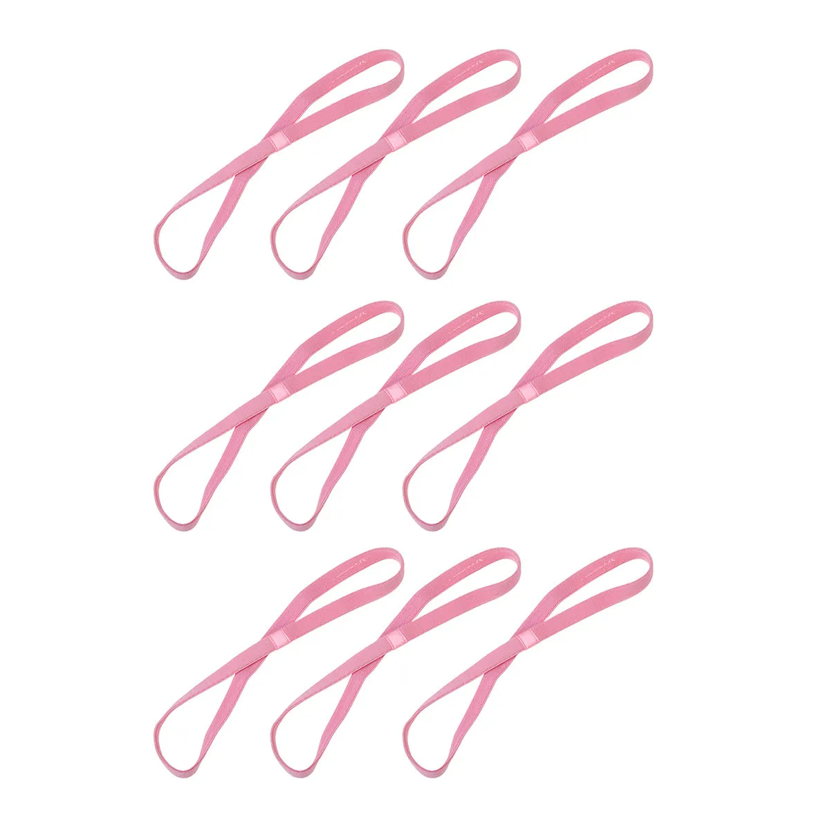 9Pcs 땀 방지 머리띠 유니섹스 신축성있는 스포츠 탄성 헤어 밴드 러닝 요가 축구 미끄럼 방지 헤어 액세서리 핑크