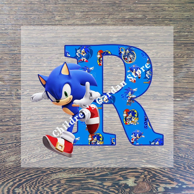 thumbnail image 1 of Parche termoadhesivo con letras de Sonics, parches de costura personalizados, parches para ropa, camisetas, cumpleaños, dibujos animados kawaii, regalos bonitos, 1 of 5