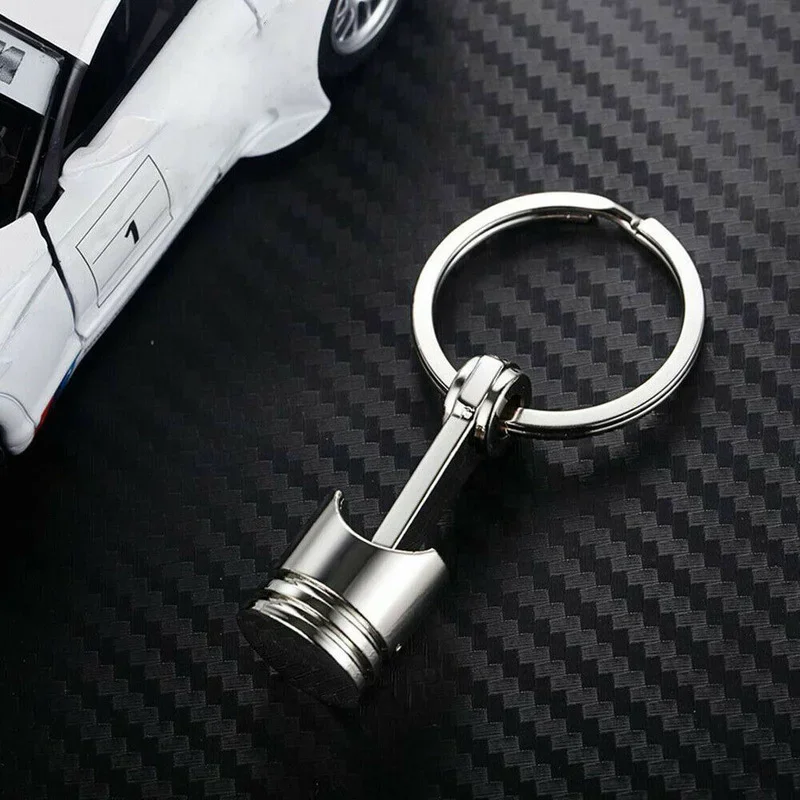 Car Engine Piston Style Keychain Key Ring Creative Metal Piston Model Keyring Keyfob Key Pendant KeyChain decor Car Accessories
