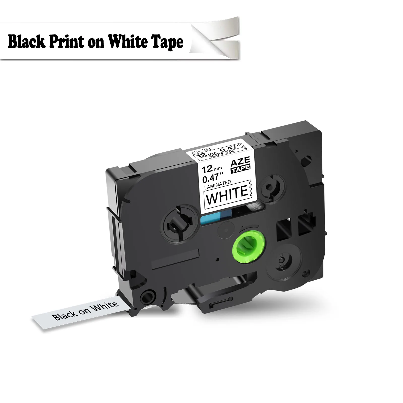 Impressão Preta em Branco Claro Vermelho Azul Amarelo Verde 0.47 Etiqueta Fita Compatível para o Irmão tz Tze 131 231 431 531 631 731 Peças - Imagem 3