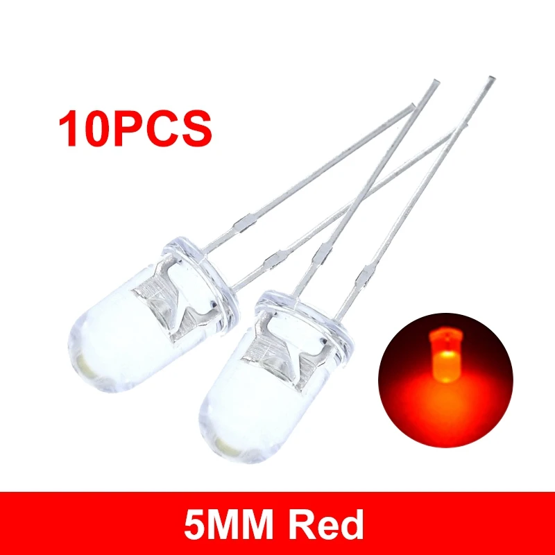 ตัวเลือกสินค้า หลอดไฟ LED สีสันสดใส 5 มม. 10 ชิ้น