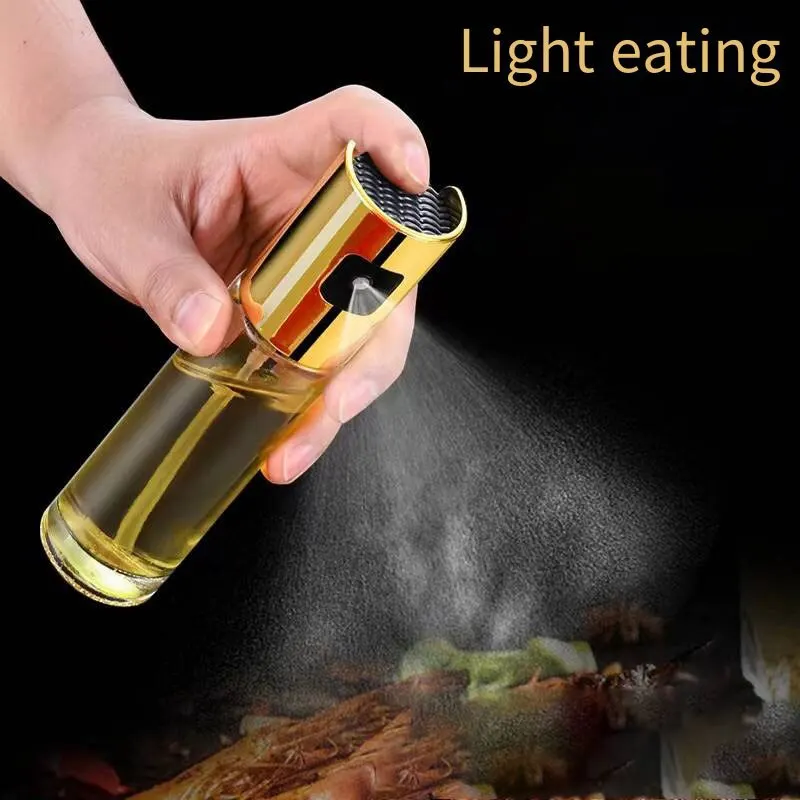 Oil Spray Kitchen Oil Bottle Glass Press Type Barbecue Olive Atomization