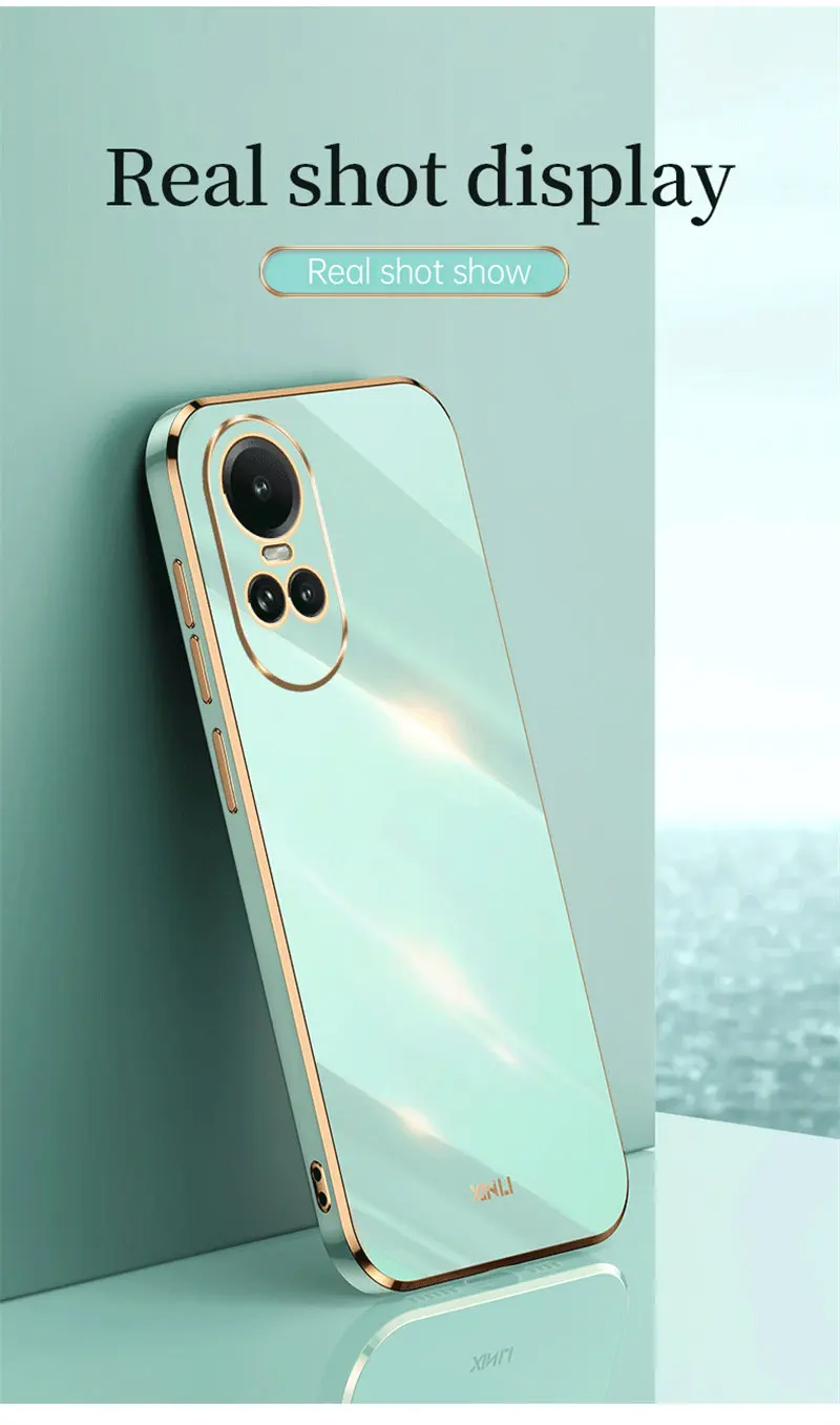 Enhanced Shockproof Silicone Bumper with 6D Plating Finish - Soft TPU Back Cover