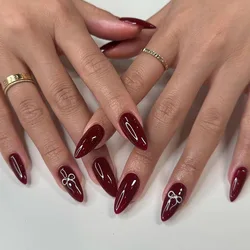 Chic Almond Acrylic False Nails - Trendy Design for Effortless Style (PDJ2648-JP3133)
