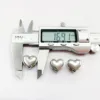 Wholesale New 20-200pc/pack 4mm Double Hole Metal Silver Heart Shaped Spring Cord Locks Stopper Sportswear Rope Button Accessory 5