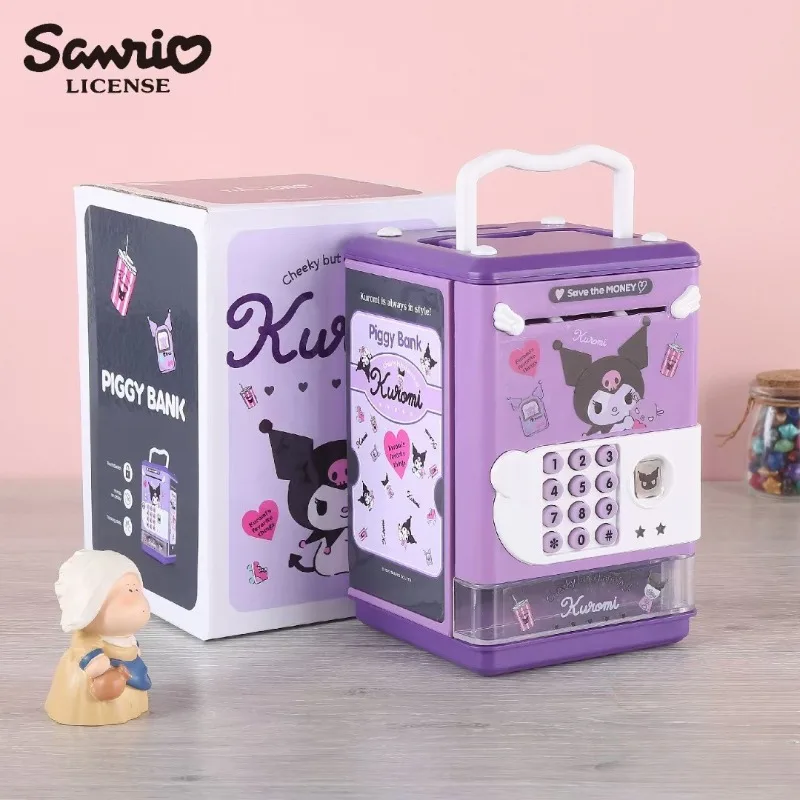 

Genuine Sanrio My Melody Kuromi Cinnamoroll Savings Piggy Bank Fingerprint Password Safe Anime Kawaii Cute Cartoon Creative Gift