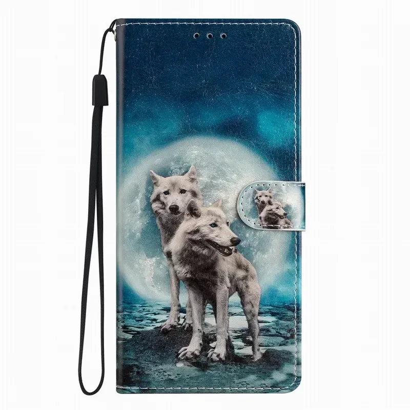 Charming Floral Painted Wallet Phone Case with Card Slots