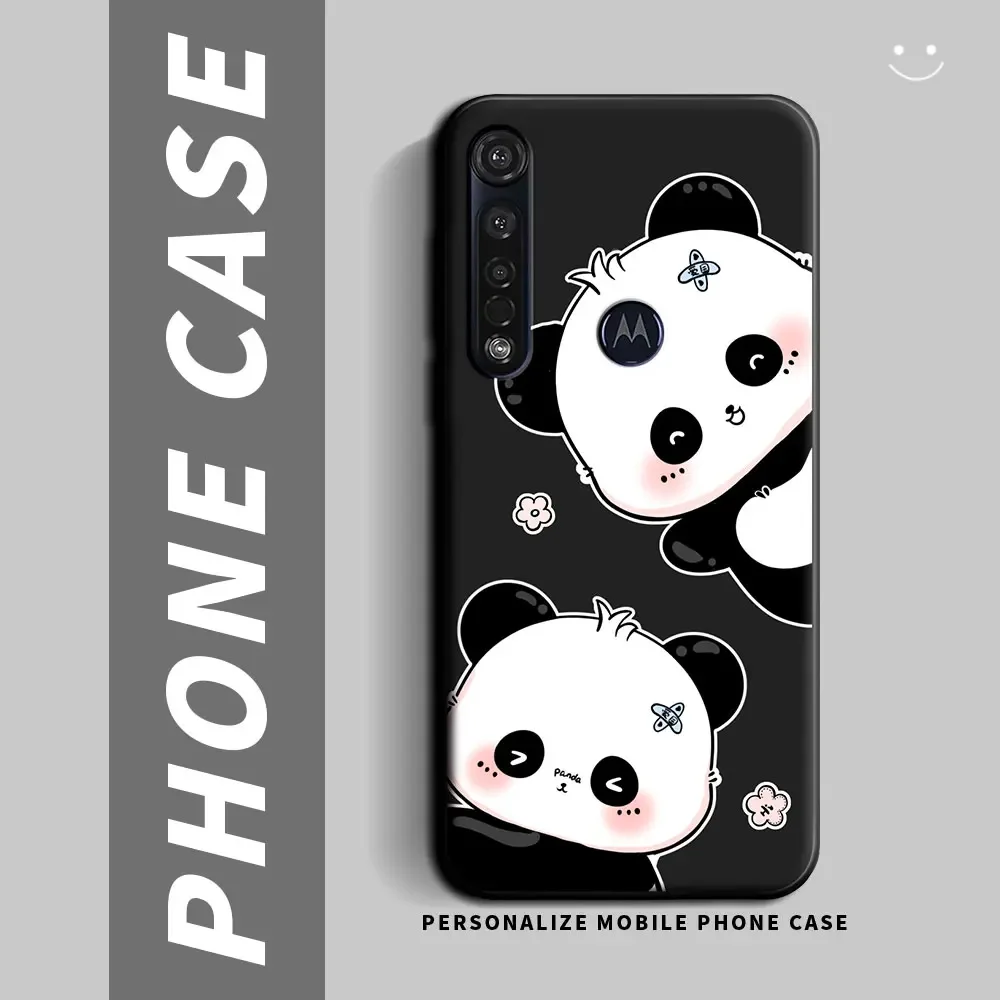Cartoon Panda Shockproof Silicone Soft Phone Case for Motorola Moto G8 Series