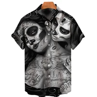 3d Skull Printed Dread Man Men's Shirts Short Sleeve Hawaiian Shirt Men Fashion Designer Shirt For Men 2022 Summer Shirts Man 1