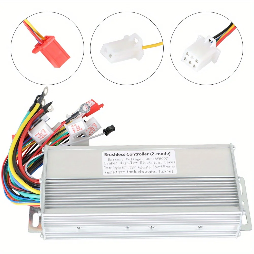 36-48V 800W Brushless Motor Speed Controller 36-48V 800W Scooter Controller DC Replacement for E-Bike Scooter Motor