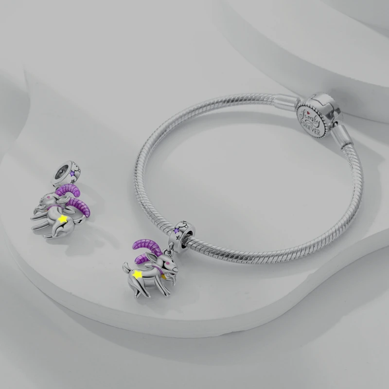 Charms-Anhänger aus 925er-Sterlingsilber mit Leo-Waage, zwölf Sternbildern, im Dunkeln leuchtend, passend für Qikaola-Original-Armbänder, DIY-Schmuck – Detail 12