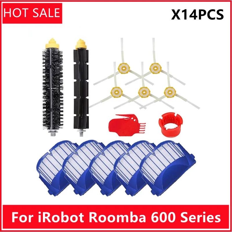 Description Picture 2 of itemFor IRobot Roomba 675 650 690 600 Series Accessories Spare Parts Vacuum Cleaner Replacement Kit Bristle Side Brush HEPA FILTER