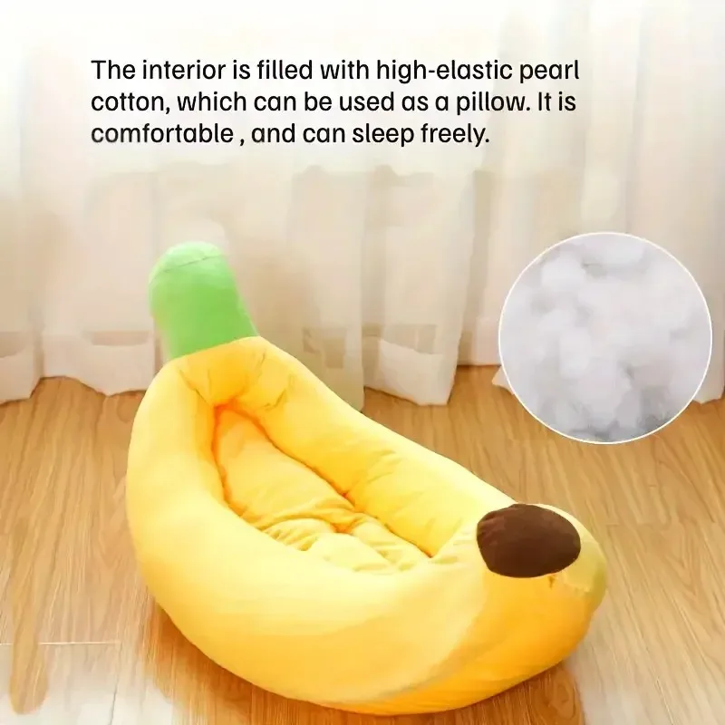 Banana Large Dog Bed Soft Cat Puppy Basket Cute Dog Plush Cushion Warm Pet Sofa Kitten Puppy House Pet Accessories Cat Supply