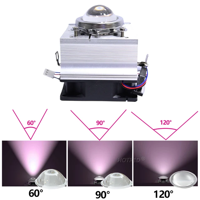 Dissipatore LED Con Ventola E Lente 44mm - Per LED 20W-100W - Per Proiettori Fai Da Te E Luci Auto - Foto 5