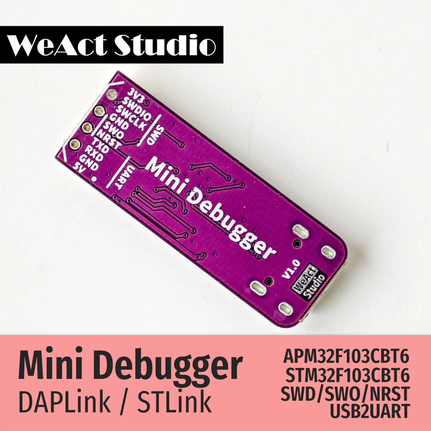 WeAct Mini Debugger DAPLink STLink V2.1 SWD SWO USB To Uart Module 2