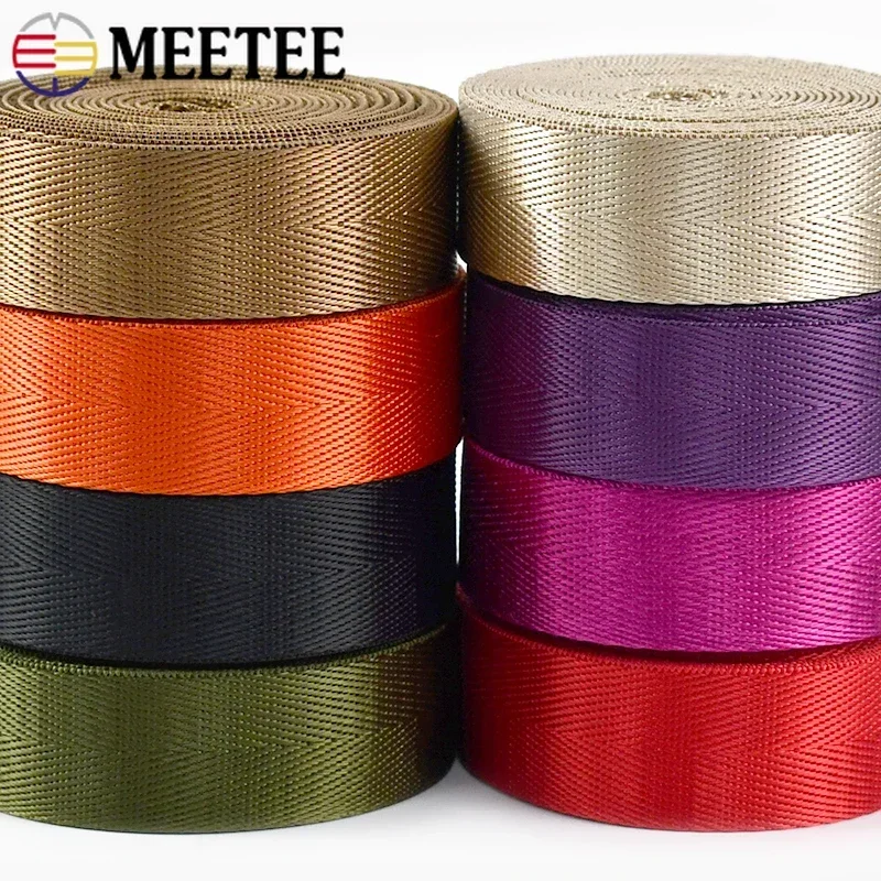 Elegant Nylon Herringbone Webbing Tape for DIY Crafts & Sewing Accessories – 5M