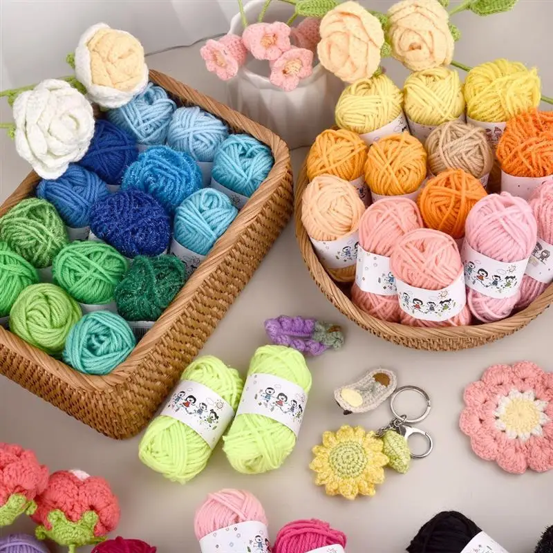 12Colors/Set Soft Yarn Fine Quality Hand-Knitting Thread Soft Warm DIY Cotton Wool Threads For Handmade Knitting Crochet Yarn