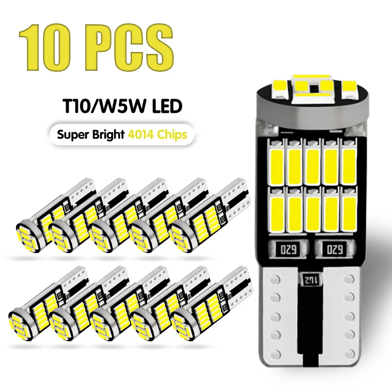 AILEO 2/6/10pcs W5W T10 žárovky canbus 4014 6000K 168 194 LED auto vnitřní báň čtení licence talíř lehký signál lampa auto 12V