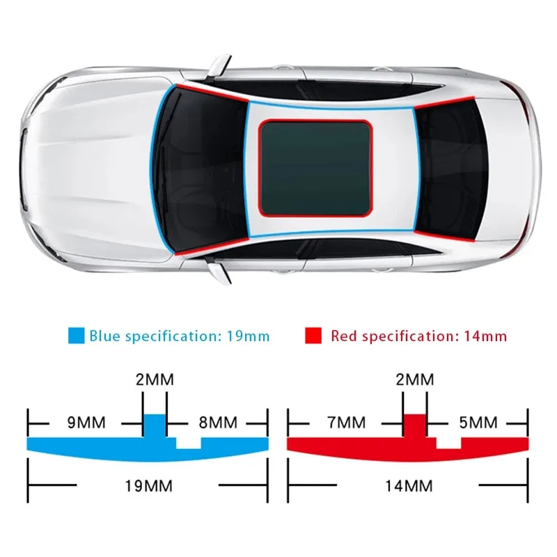 

Молдинговая уплотнительная лента для кромки автомобиля, Красная резиновая Звукоизоляционная Водонепроницаемая 14 мм x 2 м/19 мм x 2 м 2 м для автомобиля, новинка 2021, недорогая, прочная