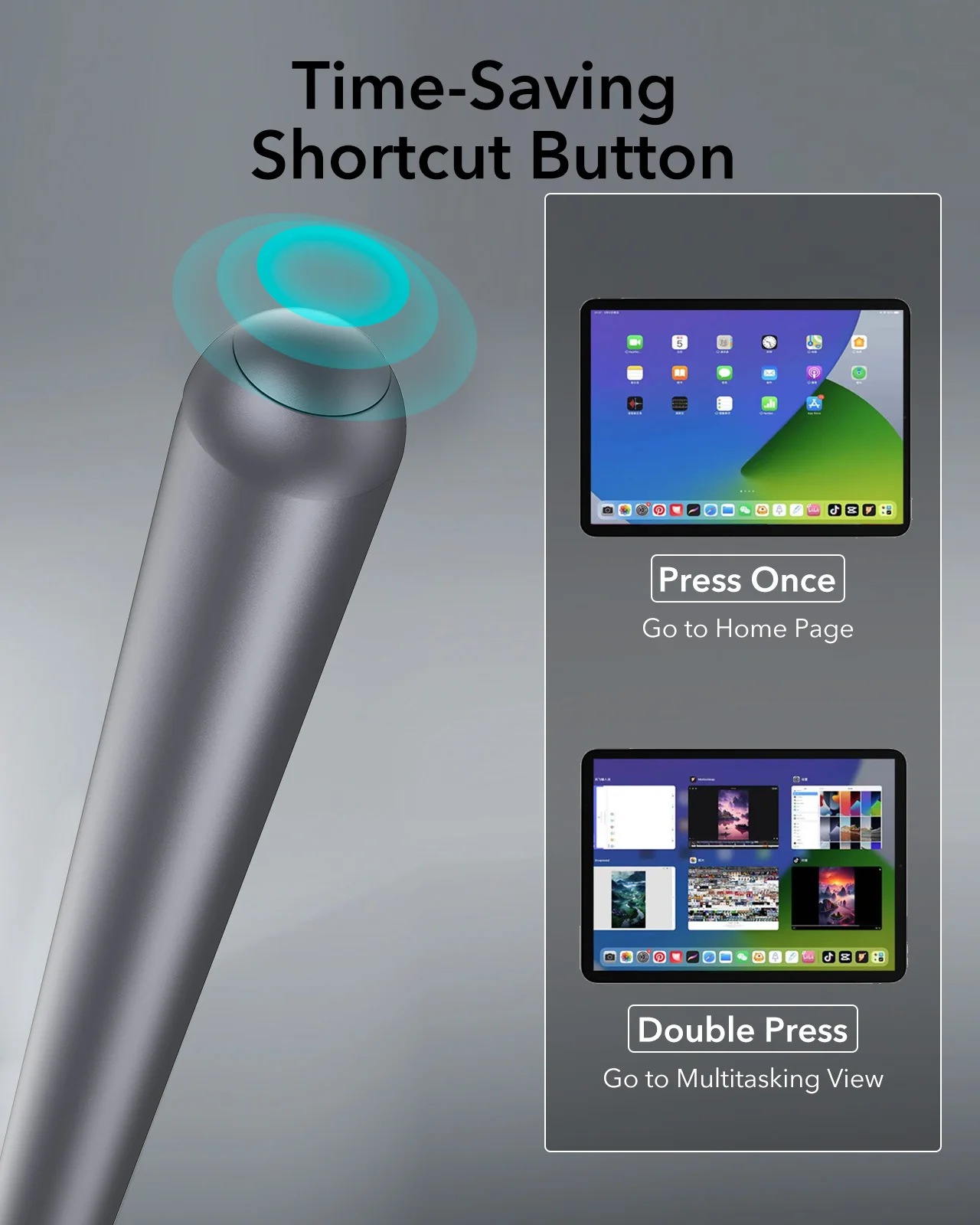 iPad Pro 11/12.9용 ESR 2018-2022 iPad Air 5/4,iPad Min용 손바닥 방지 부드러운 연필이 포함된 자기 무선 충전 스타일러스