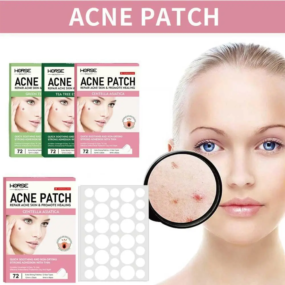 72 Pcs Invisible Acne Patches Removal Pimple Anti-Acne Hydrocolloid Patches Spots Marks Concealer Repair Sticker Waterproof