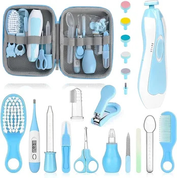 Kit per la cura del bambino Termometro sanitario per capelli per unghie neonato Spazzola per toelettatura Clipper Forbici Articoli da toeletta Set sanitario per la scuola materna del neonato