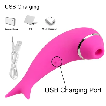 17cm Sexy Fish Sucking Vibrators For Women Clitoris Nipple Sucker Vaginal Anal Plug Female Masturbator Blowjob Sex Toys Erotic 6