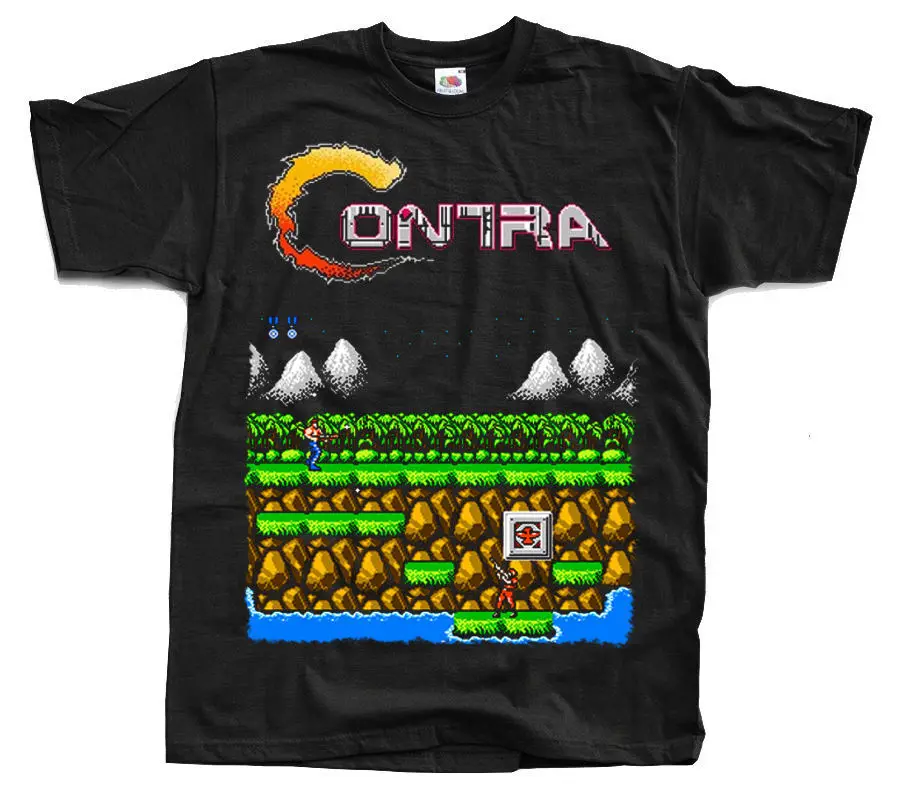 

Черная аркадная футболка контрастной сцены 1 JUNGLE Nes, все размеры S - 5XL