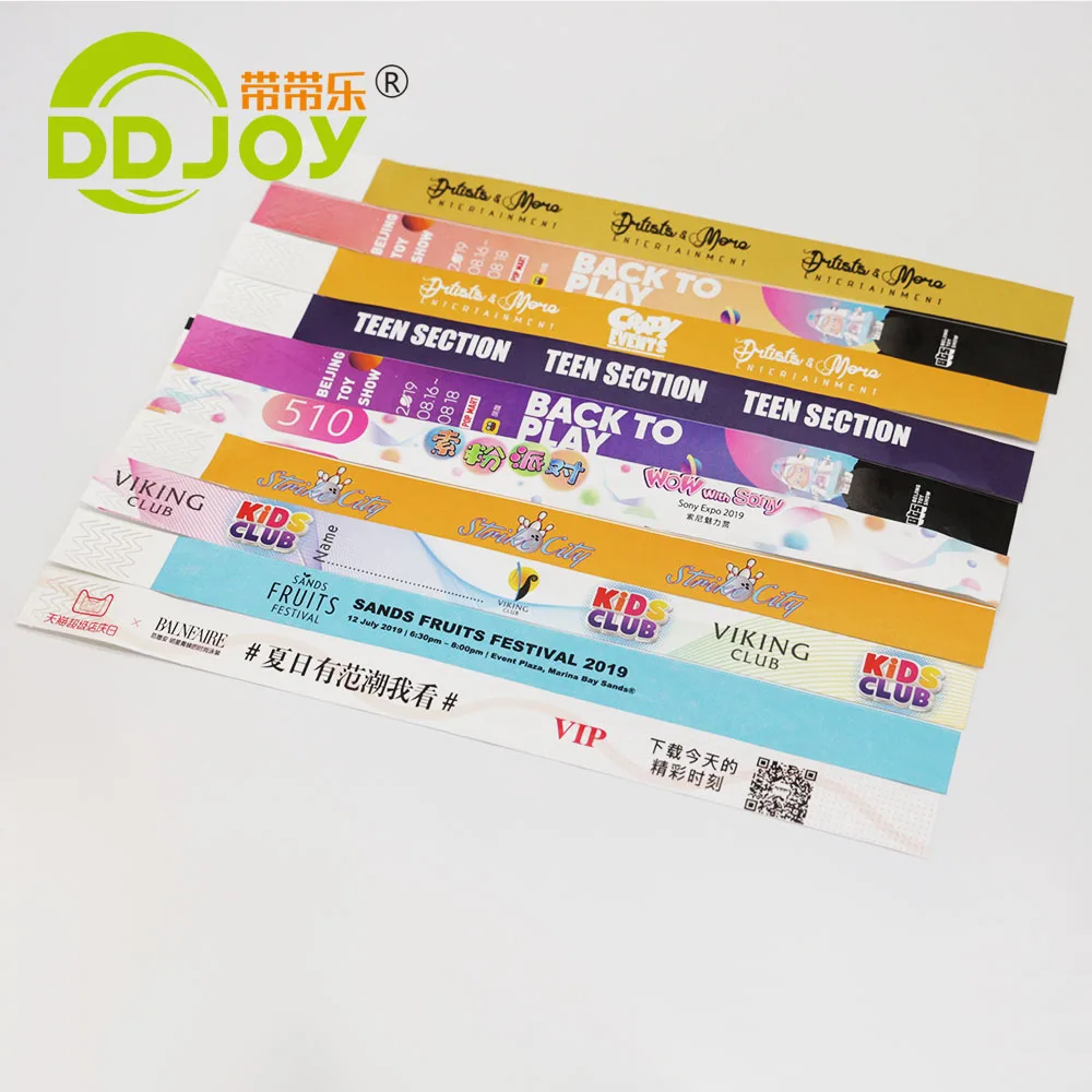 100pcs Bracelet charms Vvip Vendor Staff Standards Preminus Tickets Tyvek Wristband For Events Admission,non-custom