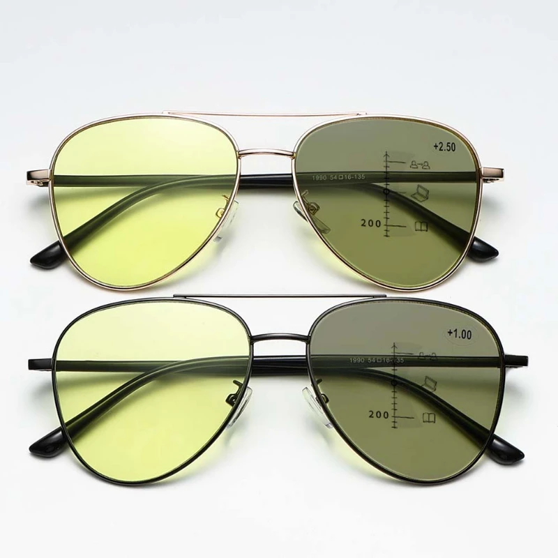 Night Vision Anti Blue Light Color Changing Presbyopia Glasses Near Far Use Reading Eyewear Toad Shaped Photochromic Glasses 2