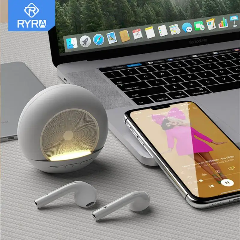 

RYRA Bluetooth Mini Speaker Wireless Speaker Night Light TF Card USB Subwoofer Portable MP3 Music Sound Column For PC Smartphone