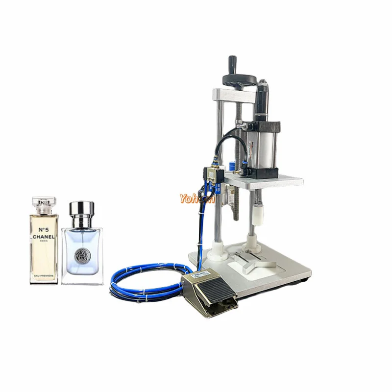 

Настольная пневматическая машина для обжима парфюмерных колец и колпачков