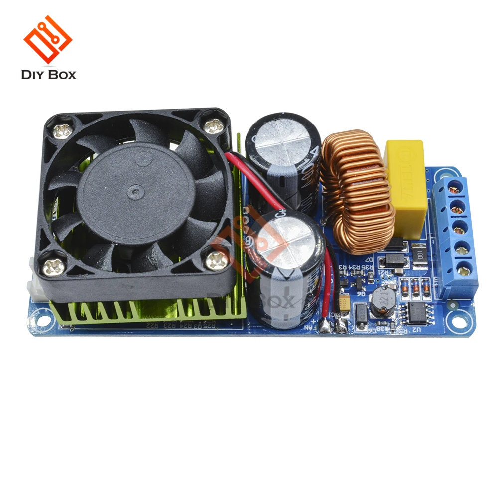 클래스 D 모노 사운드 앰프 보드 모듈, HIFI 고출력 디지털 앰프, 팬 포함 스피커 보호, IRS2092S, 500W, 20Hz-20KHz