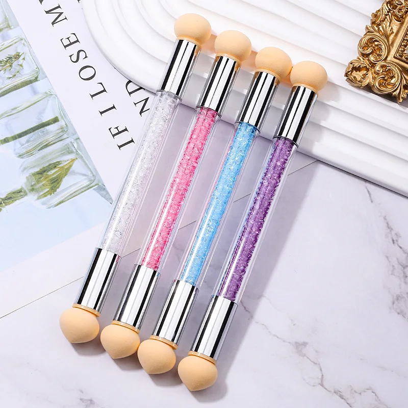 Description Picture 3 of item1/10PCS Double Head Sponges Gradient Shading Nail Art Pen Dotting Brush Rhinestone Handle Painting Tools Nail Brush Manicure