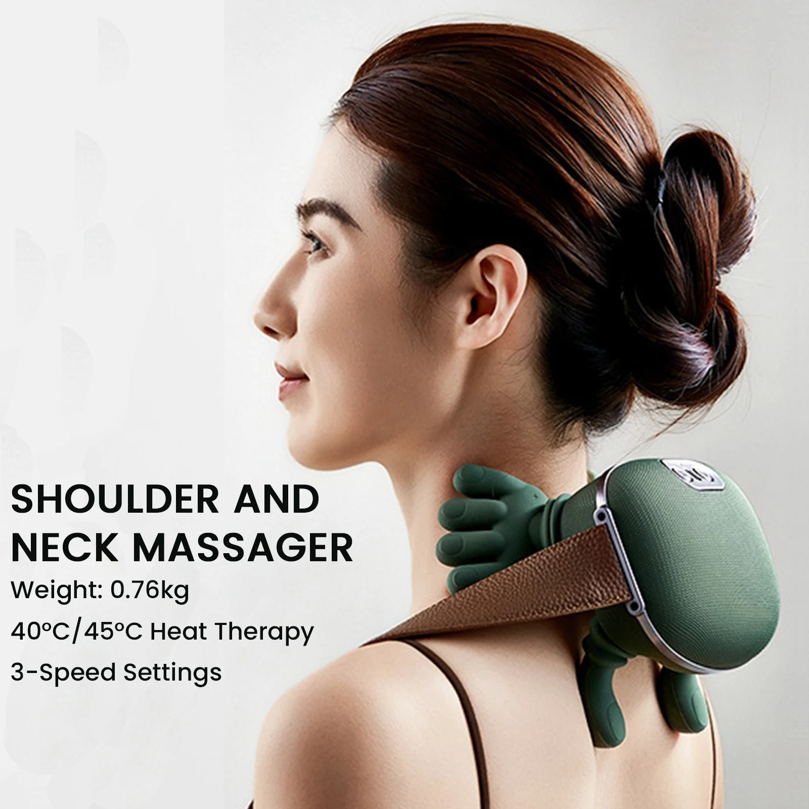 Neck Shoulder Shiatsu Massager 3-Level Modes Electric Heated Massagers Body Back Waist Leg Arm Cervical Muscle Kneading Massager 2