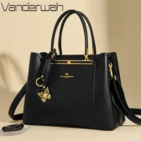 Sacs à Main de Luxe en Cuir Souple pour Femme, Sacoche de Styliste à 3 Couches, à Bandoulière, de Grande Capacité, Fourre-Tout de Shopping 1