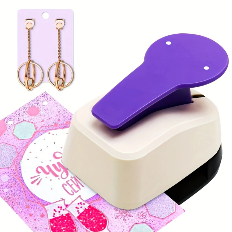 25mm Double Round Hole Earrings Necklace Bracelet Multifunction Practical Hang Card Embossing Device Flower Shape Punch Machine paper embossing machine