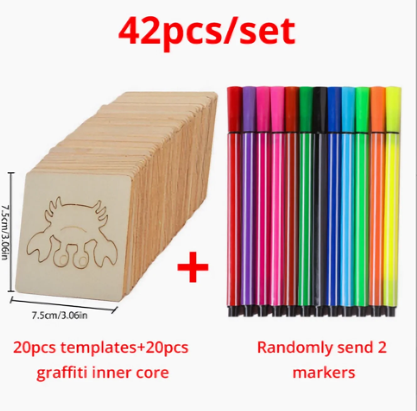 Wooden Drawing Templates 42pcs Wooden DIY Drawing Template Templates With Markes Children's Drawing Template Tool Set